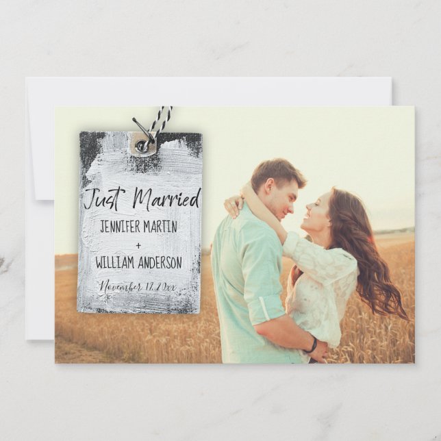 Invitation Rustic Scrapbook Mariage Mariage Annouement (Devant)