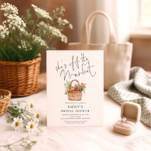 Invitation Rustic She’s off the Market Script Fête des mariée