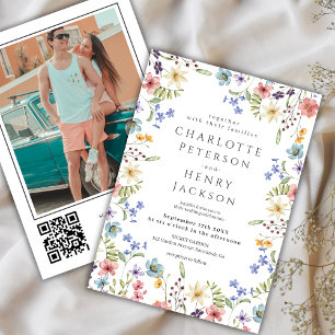 Invitation Rustic Spring Élégant Fleur sauvage Mariage photo
