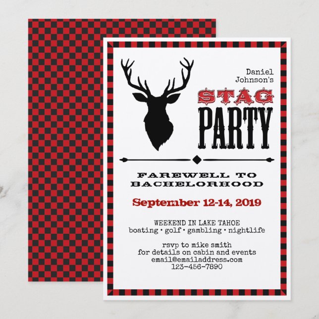 Invitation Rustic Stag (Devant / Derrière)