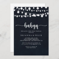 Rustic String Lights BabyQ Baby shower Barbecue