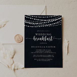 Invitation Rustic String Lights Petit Mariage