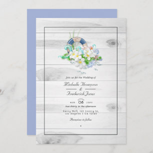 Invitation Rustic Summer QR Code RSVP Beach Mariage