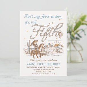 Invitation Rustic Tan Aint's My Fist Birthday Fifth Birthday