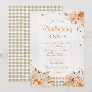Invitation Rustic Thanksgiving Diner Party