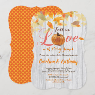 Invitation Rustic tombe dans l'invitation baby shower d'amour