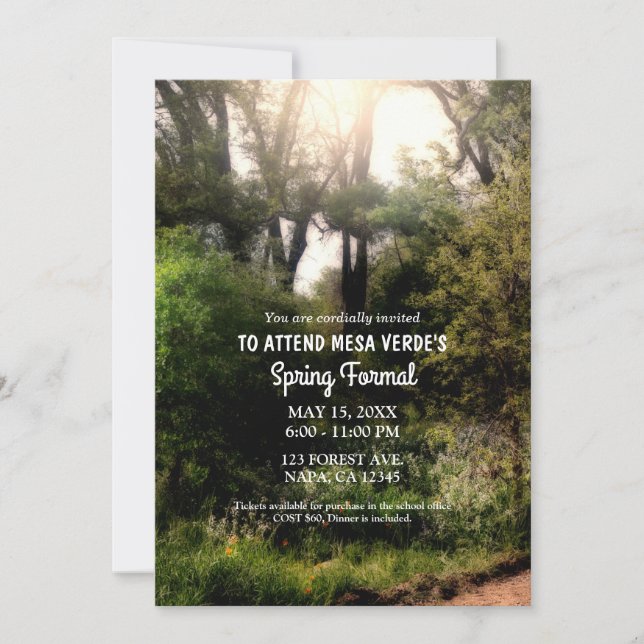 Invitation Rustic Trail Floral Enchanted Forest Spring Formel (Devant)