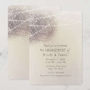Invitation Rustic Tree Bark Pays Minimal Fiançailles Douche