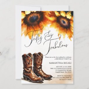 Invitation Rustic Watercolor Pays 50e anniversaire
