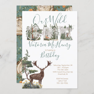 Invitation Rustic Watercolor Wild Un premier anniversaire fêt