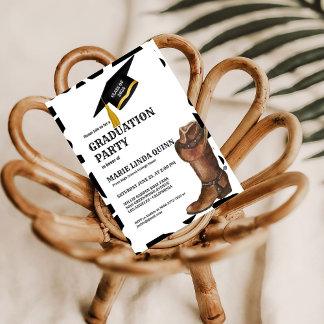 Invitation Rustic Western Cowboy Graduation Party