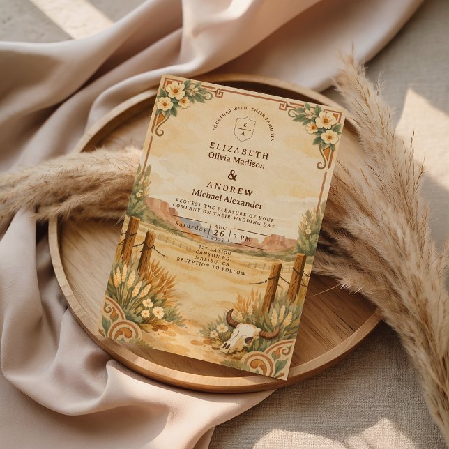 Invitation Rustic Western Desert Wedding (Créateur téléchargé)