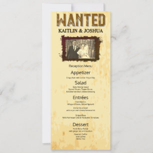 Invitation Rustic Western Mariage 🤠 Country Reception Menu