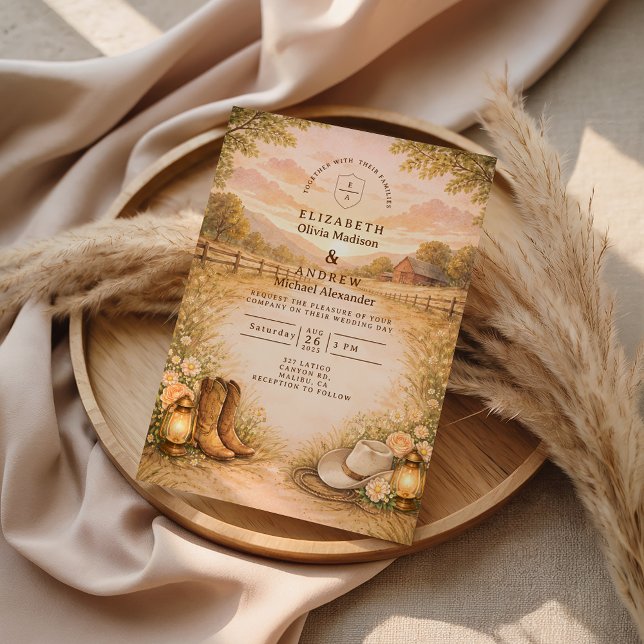 Invitation Rustic Western Meadow Wedding (Créateur téléchargé)