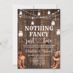 Invitation Rustic Western Rien Fancy just love Mariage