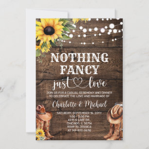 Invitation Rustic Western Rien Fancy just love Mariage