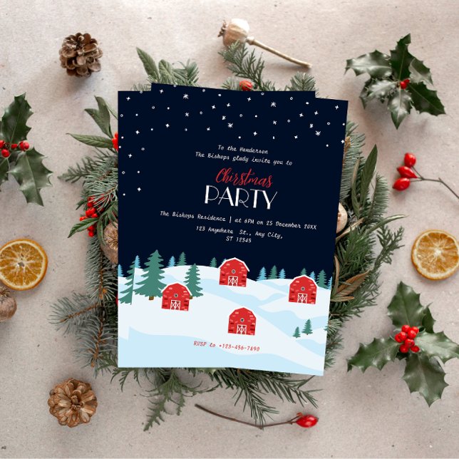 Invitation Rustic White Christmas (Créateur téléchargé)