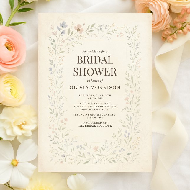 Invitation Rustic Wildflower Garden Boho Bridal Shower (Créateur téléchargé)