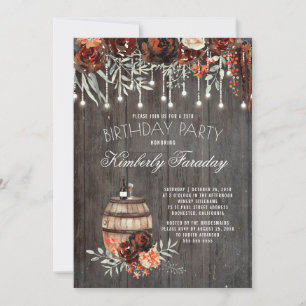 Invitation Rustic Winal Lumières Floral Anniversaire