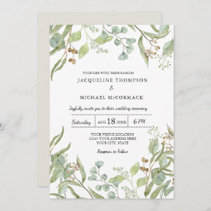 Invitation Rustic Winery Boho Eucalyptus Mariage de verdure