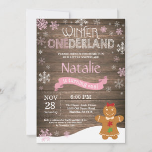 Invitation Rustic Winter Onederland 1er Anniversaire Invitati
