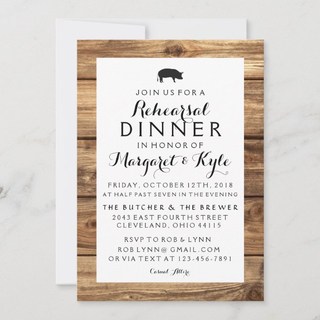 Invitation Rustic Wood (Devant)