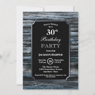 Invitation Rustic Wood 30e fête d'anniversaire