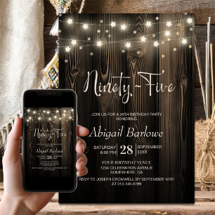 Invitation Rustic Wood 95e fête d'anniversaire