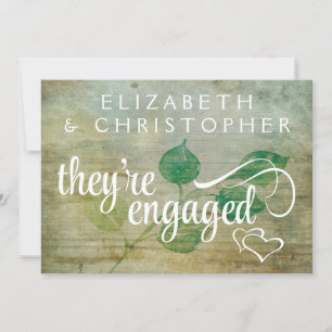 Invitation Rustic Wood Country Engagement Party
