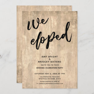 Invitation Rustic Wood Décontracté Nous Avons Elopé Mariage R