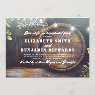 Invitation Rustic Wood éclaire la partie d'engagement du bébé