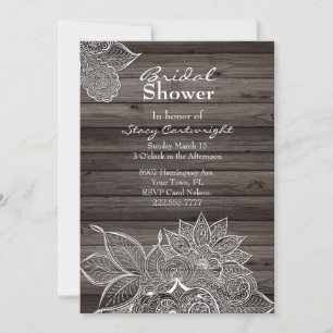 Invitation Rustic Wood et Mandala Bridal Show