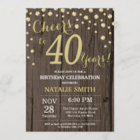 Rustic Wood Gold 40e Anniversaire Diamond