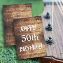 Rustic Wood Heureux Message d'anniversaire Masculi