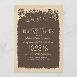 Invitation Rustic Woodland - Dîner de répétition en forêt Inv