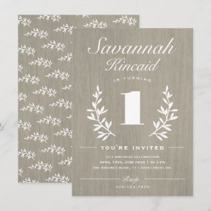 Invitation Rustic Woods 1er anniversaire
