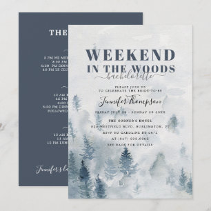 Invitation Rustic Woods Cabine Bachelorette Week-end Itinérai