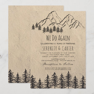 Invitation Rustic Woodsy Mountain Vow Renouvellement Invitati