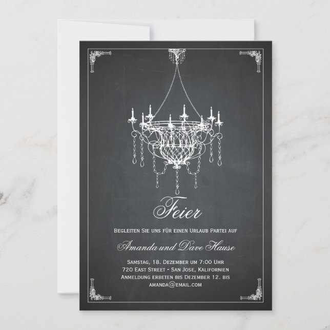 Invitation Rustikaler Kronleuchter Party-Einladungen (Devant)