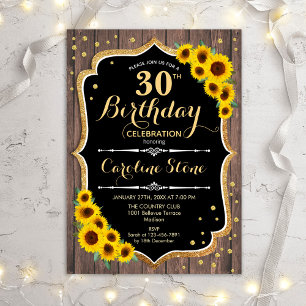 Invitation Rustique 30e anniversaire - Sunflowers Wood Invita