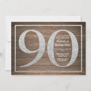 Invitation Rustique 90e anniversaire Parties scint
