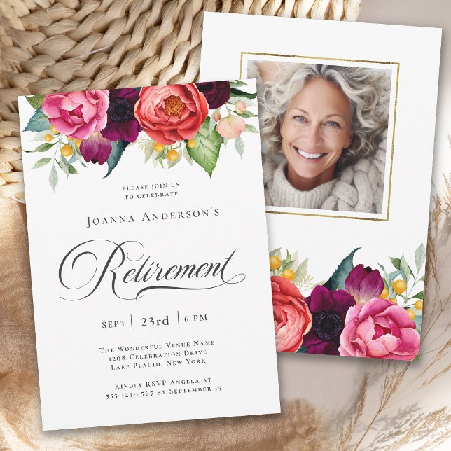 Invitation Rustique Aquarelle Floral Retraite Party (Available as printed and paperless digital download!)