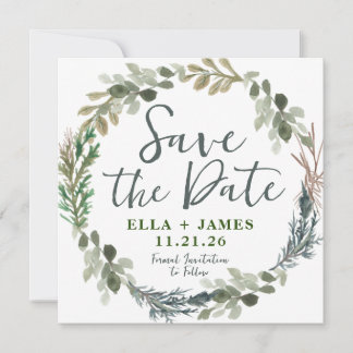 Invitation Rustique aquarelle mariage floral Enregistrer la d