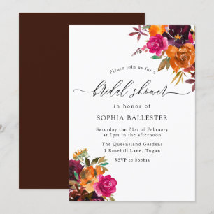 Invitation Rustique Automne Automne Aquarelle Fête des mariée