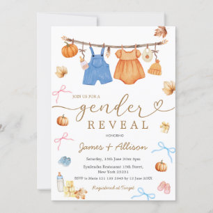 Invitation Rustique Automne Citrouille Vêtements de bébé Révé