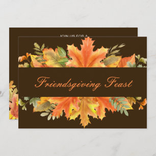 Invitation Rustique Automne Feuilles d'automne Friendsgiving 