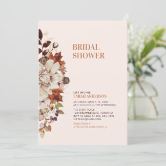 Invitation Rustique Automne Floral Bridal