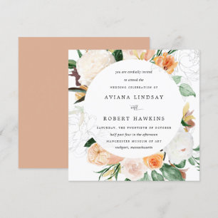 Invitation Rustique Automne Floral Mariage d'aquarelle
