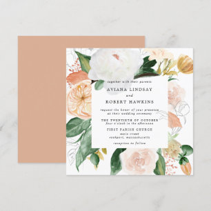 Invitation Rustique Automne Floral Mariage d'aquarelle