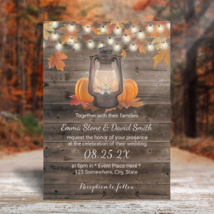 Invitation Rustique Automne Lanterne & Mariage de automne Cit